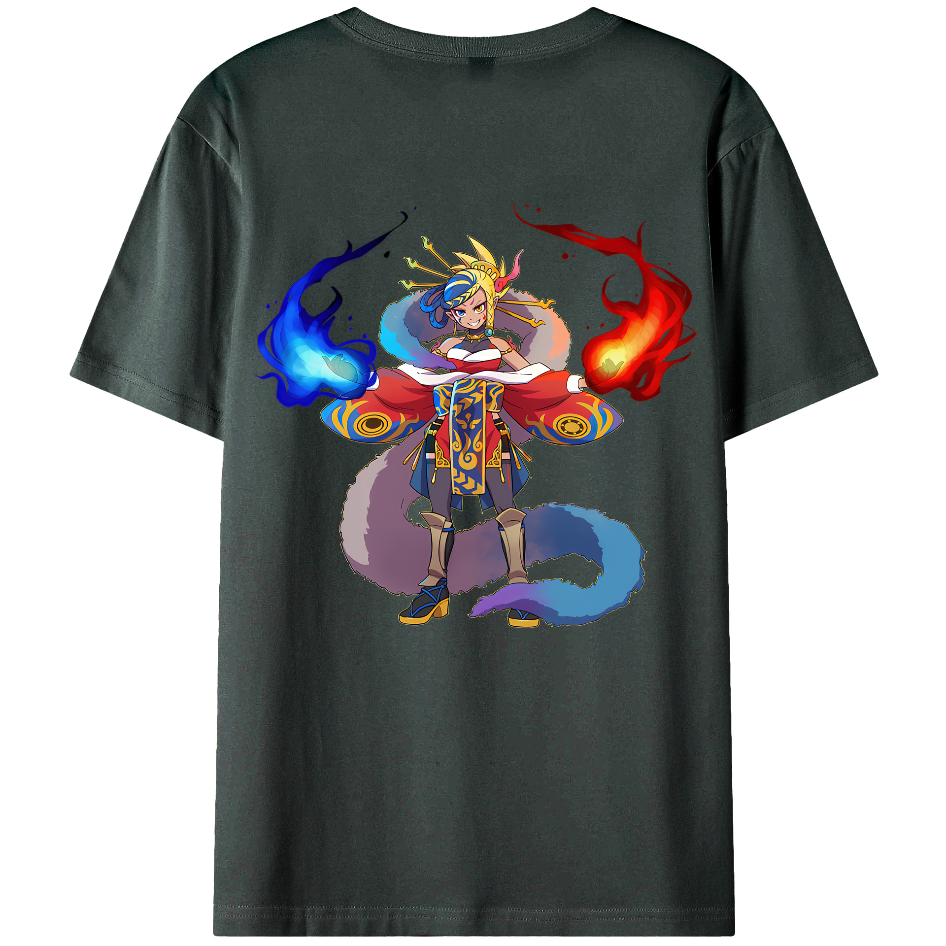 （画像用） 妖怪ウォッチ Yo-kai Watch 綿100％ メンズ半袖Tシャツ（バックプリント） 通気性